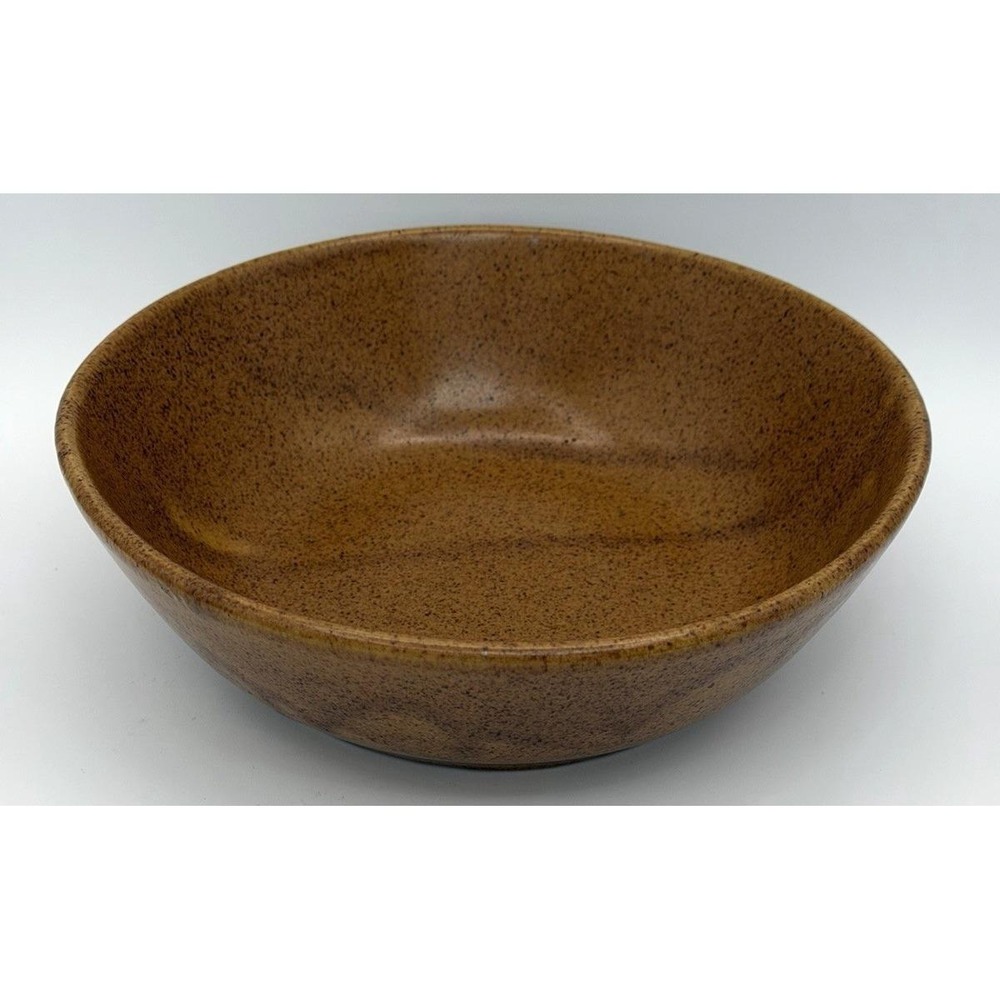 Monmouth Maple Leaf Brown Speckled Stoneware Large Serving 8.5" Bowl Vintage EUC